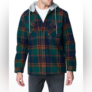 Blank NYC Men's Plaid Hooded Shirt Jacket Size XL
